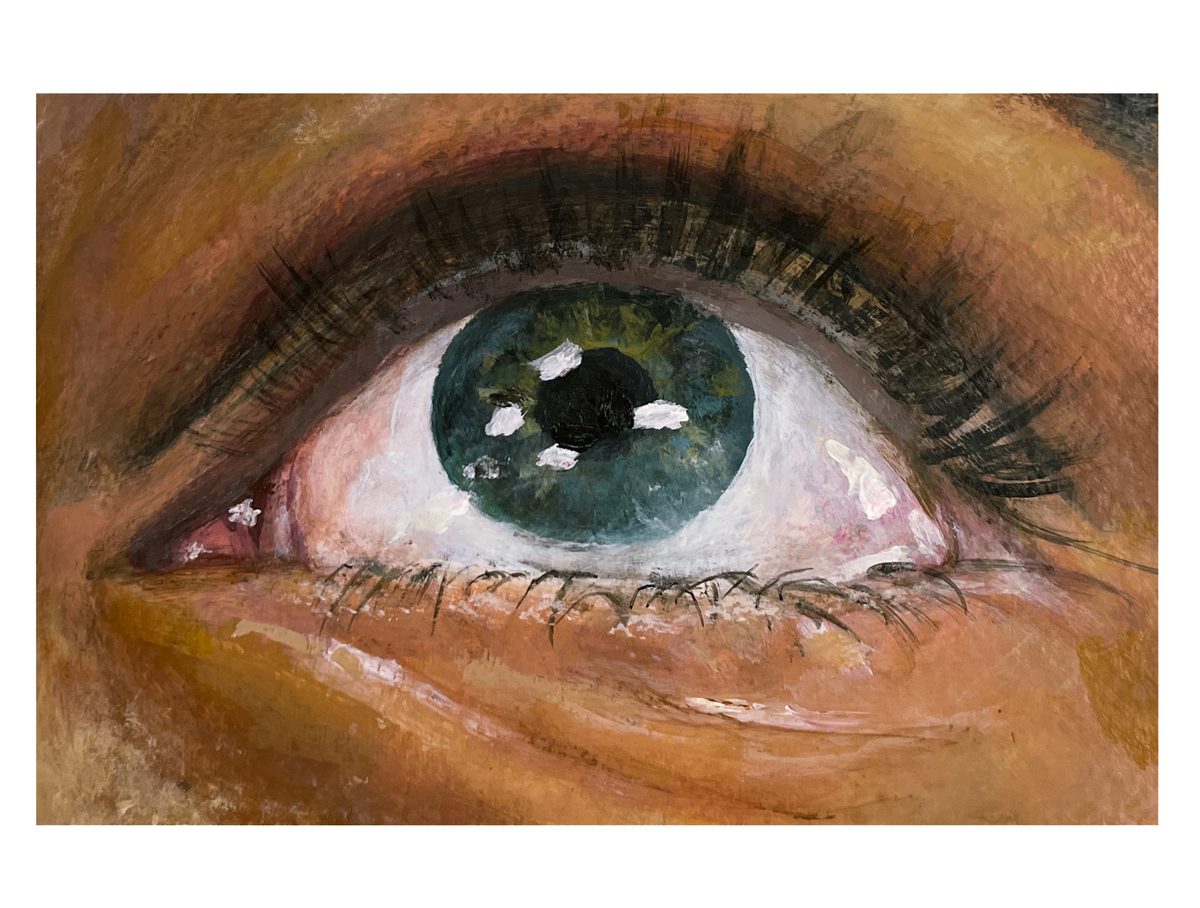 Acrylic painting of an eye by Cyrus Shuttle